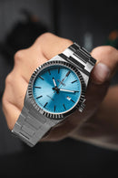 Reloj Kosmo 610-7-2-005 Colección Zafiro Plateado Esfera Azul Hielo
