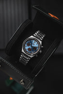 Reloj Kosmo 645-7-2 Cronógrafo Colección Zafiro Plateado Esfera Azul Hielo