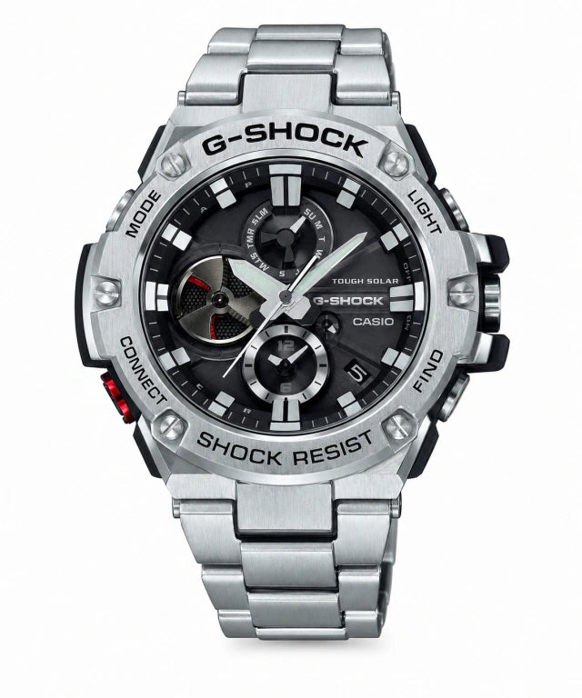 Reloj Casio G-Shock GST-B100D-1A — G-STEEL Bluetooth Solar Negro 200m