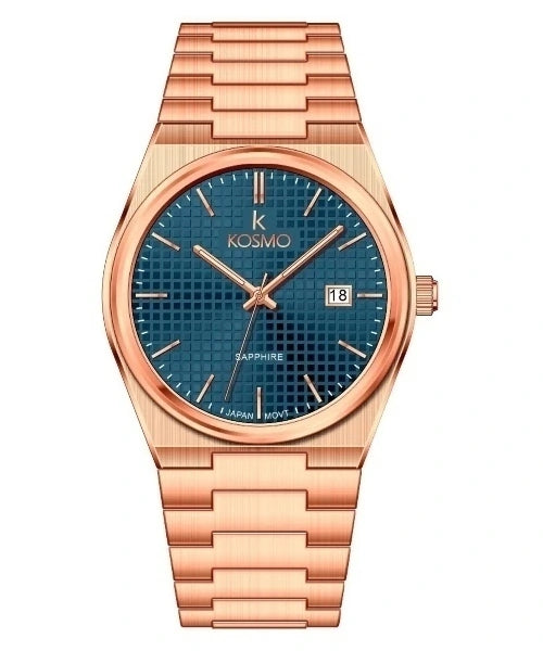 Reloj Kosmo S004S-VJ42 Colección Zafiro Oro Rosa Esfera Azul