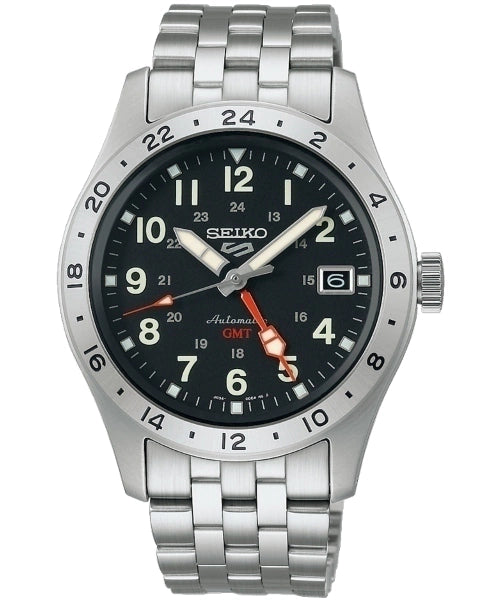 Reloj Seiko 5 Sports SSK023K1 — GMT Automático Acero Esfera Negra 100m