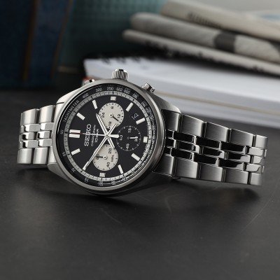Reloj Seiko Discover More SSB429P1 — Cronógrafo Cuarzo Acero Negro