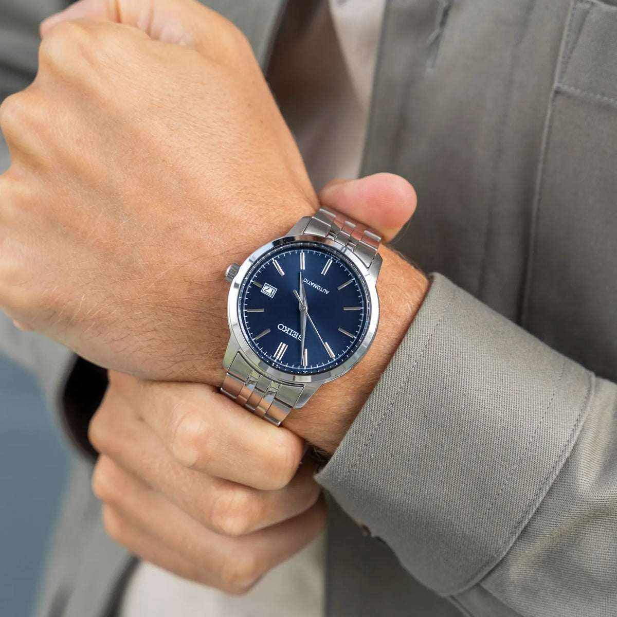 Reloj Seiko Discover More SRPH87K1 — Automático Acero Esfera Azul