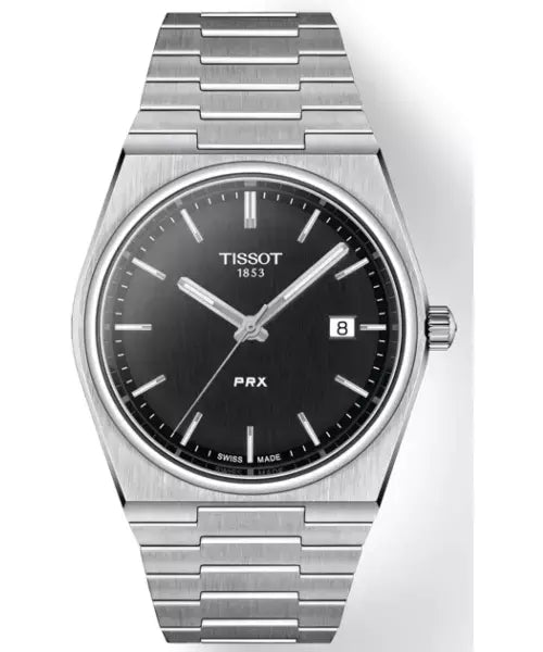 Reloj Tissot PRX T137.410.11.051.00 — Cuarzo Suizo 40mm Esfera Negra Acero