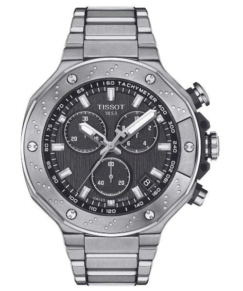 Reloj Tissot T-Race T141.417.11.051.01 — Cronógrafo Cuarzo Suizo 45mm Plateado Acero
