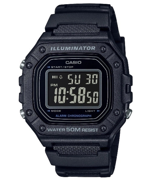 Reloj Casio W-218H-1B — Digital Negro Clásico
