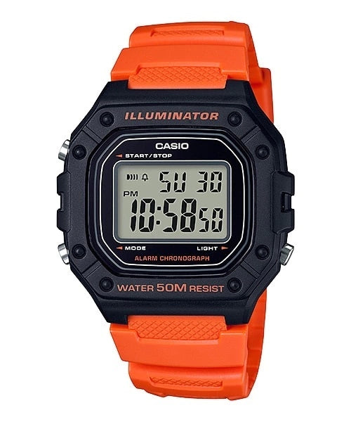 Reloj Casio W-218H-4B2V — Digital Naranja Edición Color