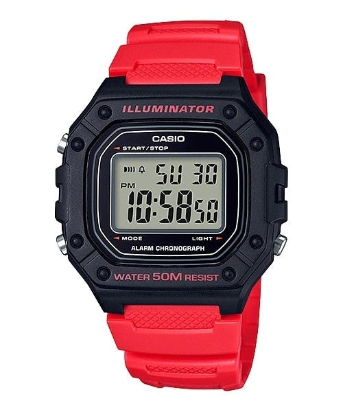 Reloj Casio W-218H-4BV — Digital Rojo Vibrante