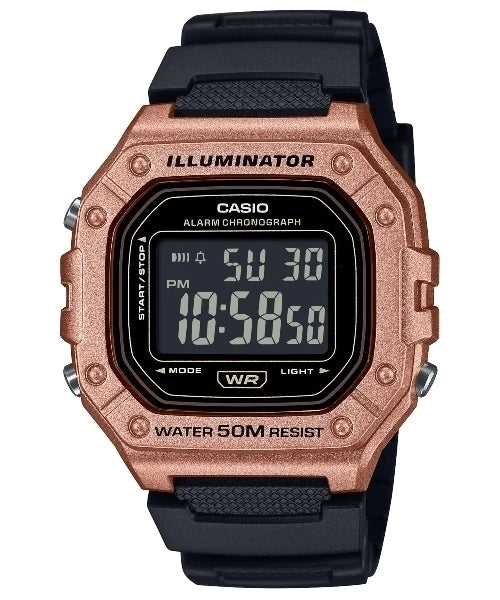 Reloj Casio W-218HM-5B Oro Rosa y Negro