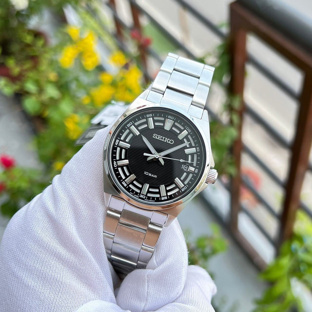 Reloj Seiko Discover More SUR505P1 — Cuarzo Analógico Acero Esfera Negra